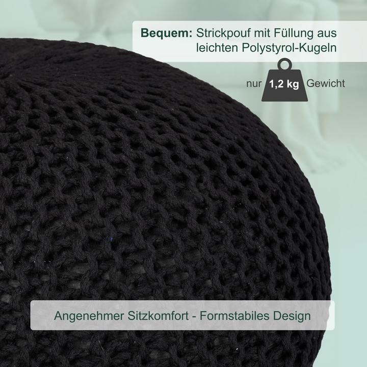 Image du produit Relaxdays Pouf tricot