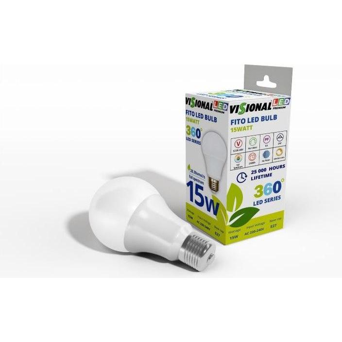 Visional, Pflanzenlampe, LED spuldze E27 15W priekš augiem / Fito spuldze (LED, 240 V)