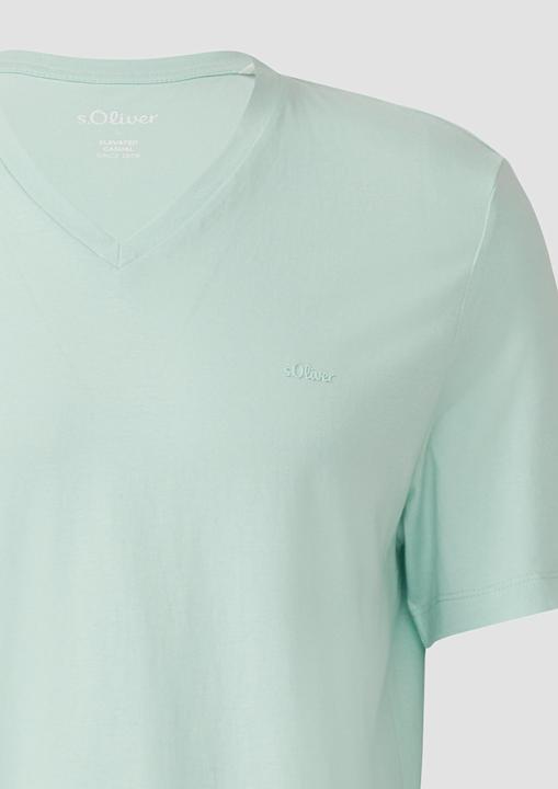 Produktbild S.Oliver T-Shirt Jersey-T-Shirt mit V-Ausschnitt und Logo (XL)