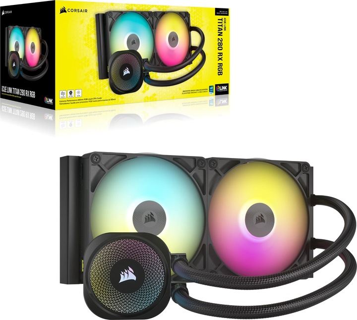Image du produit Corsair iCUE LINK TITAN 280 RX RGB AIO, Radiateur 280mm, Refroidisseur CPU liquide