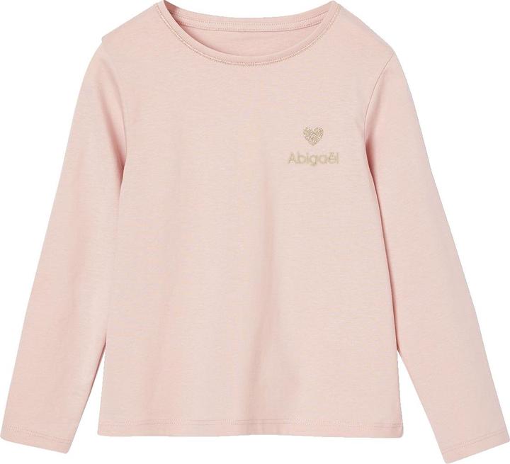 Produktbild Vertbaudet Mädchen Shirt mit Glitzerherz und Recycling-Baumwolle BASIC (140)