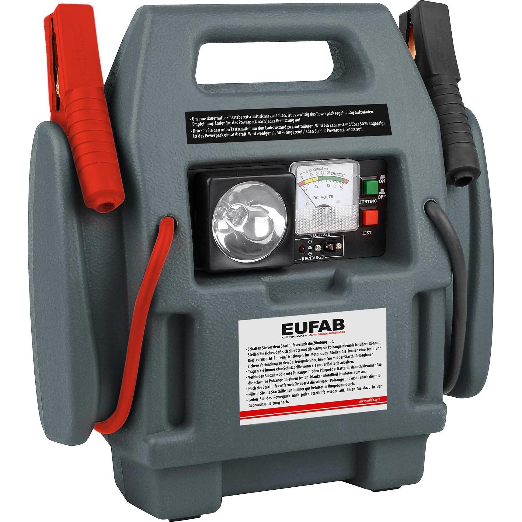 Eufab, Avviatore di emergenza, Powerpack con compressore (600 A, 7000 mAh)