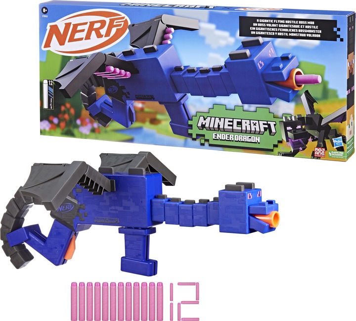 Produktbild Hasbro Minecraft Ender Dragon Blaster und 12 Nerf Elite Darts