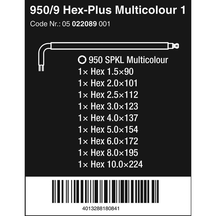 Actual product image Wera 950/9 Hex-Plus Multicolour 1