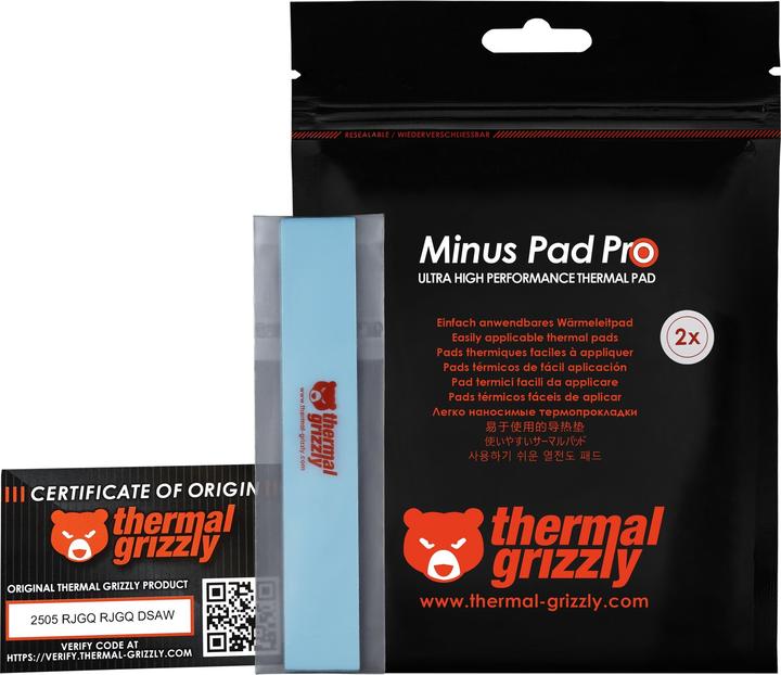 Actual product image Thermal Grizzly TG Minus Pad Pro - 120x20x2,0 mm 2 pcs (2 mm)