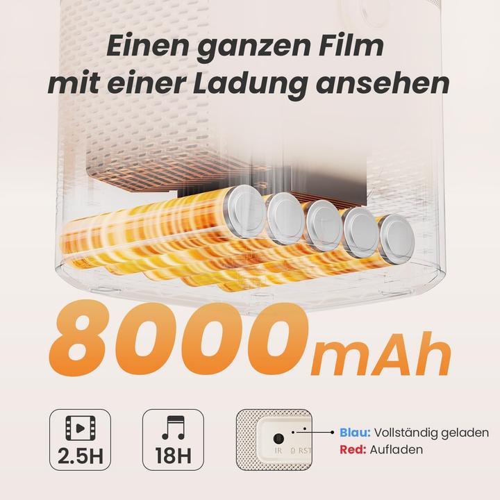 Actual product image Yaber Tragbarer Projektor mit JBL-Sound und Autofokus (Full HD, 1.25:1)