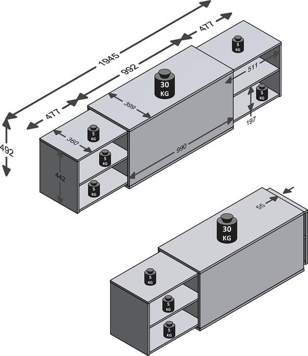 Image du produit FMD Möbel Tanner (194,5 x 40 x 49 cm)