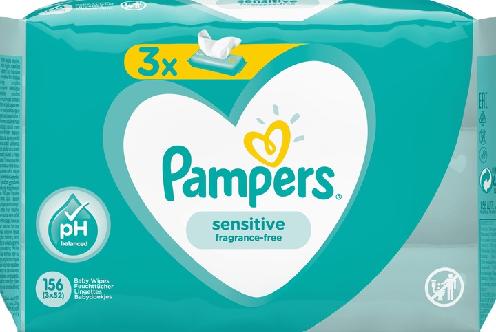 Actual product image Pampers Sensitive (156 Piece)