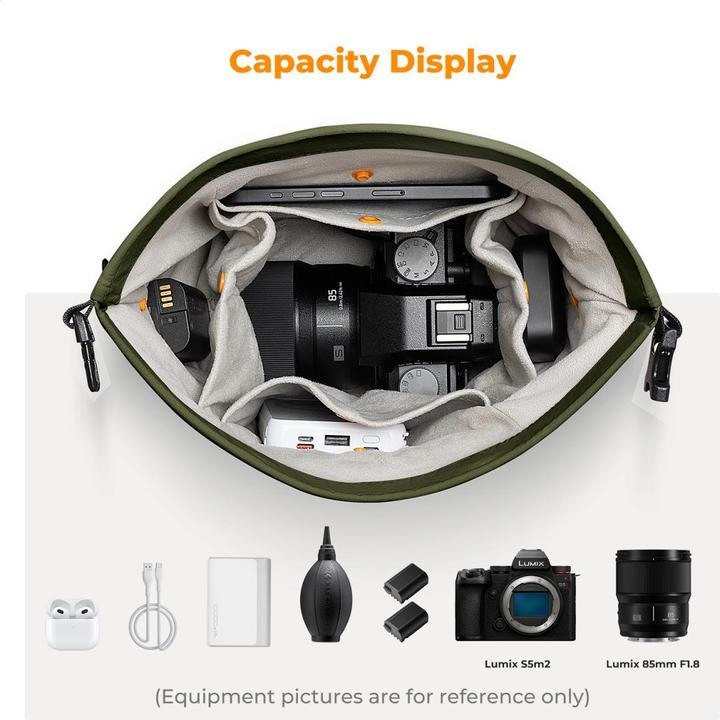 Actual product image K&F Concept Sling Bag 5L Urban Wander (Green) (Camera shoulder bag, 5 l)