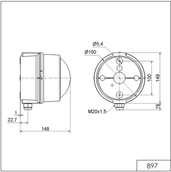 Actual product image Werma WERM double flashing light