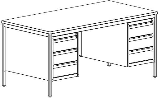 Actual product image eurokraft basic Master desk, light gray (160 cm, 80 cm)