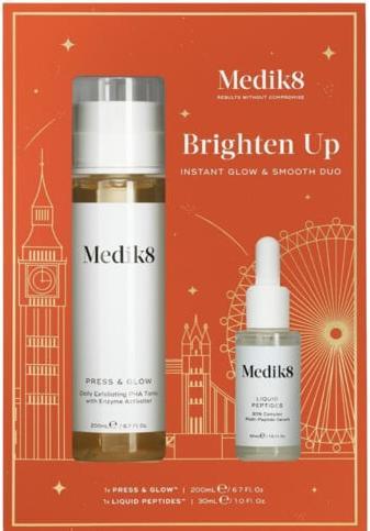 Immagine prodotto Medik8 Press & Glow Coffret (Exfoliating Tonic, 200mL, Liquid Peptides, 30mL) (Salviette detergenti per il viso, 200 ml)