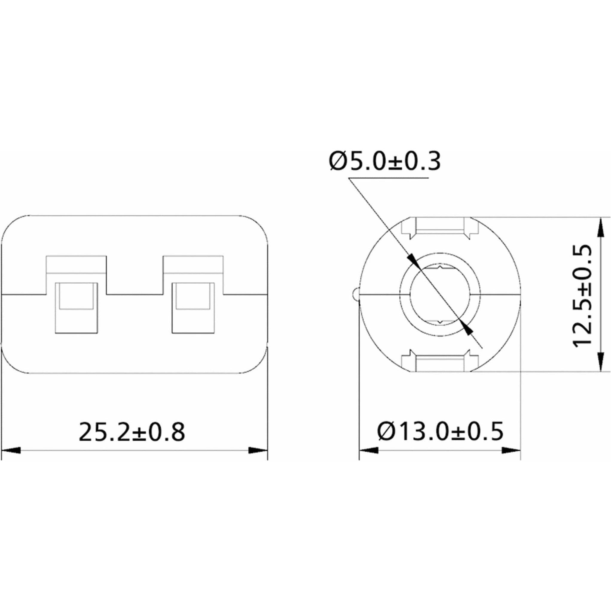 Thumbnail - Eneroid Klappferrit, Entstörfilter RF75 120 Ω für Kabeldurchmesser 5,0 mm (Max.), Induktor