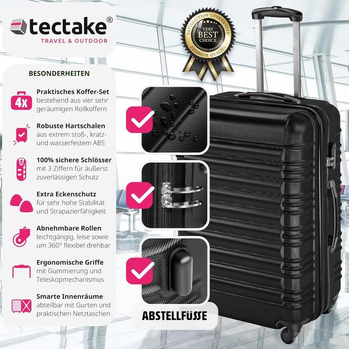 Produktbild tectake Hartschalenkoffer Set (106 l, Handgepäck (bis 50l), M (50 - 90l), L (90 - 115l), XL (ab 115l))