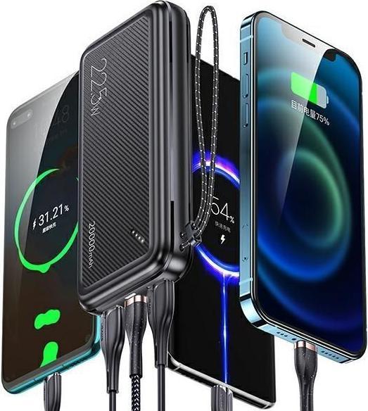 Immagine prodotto Usams Powerbank PB60 20000mAh 22.5W 2xQC3.0+PD Ricarica rapida czarny/nero 20KCD16801 (US-CD168) (20000 mAh, 22.50 W, 74 Wh)
