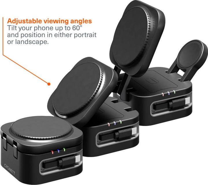 Produktbild Cygnett MagStand 3-in1 Foldable Wireless Charger with Retractable Cable (22.50 W)