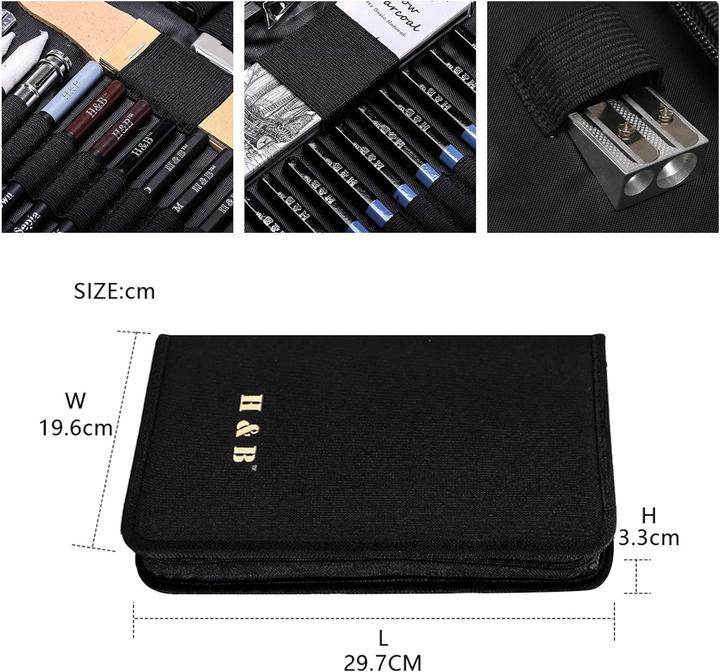 Immagine prodotto H+B 40-teiliges Skizzier- und Zeichen-Set mit Bleistiften (B, 40x)