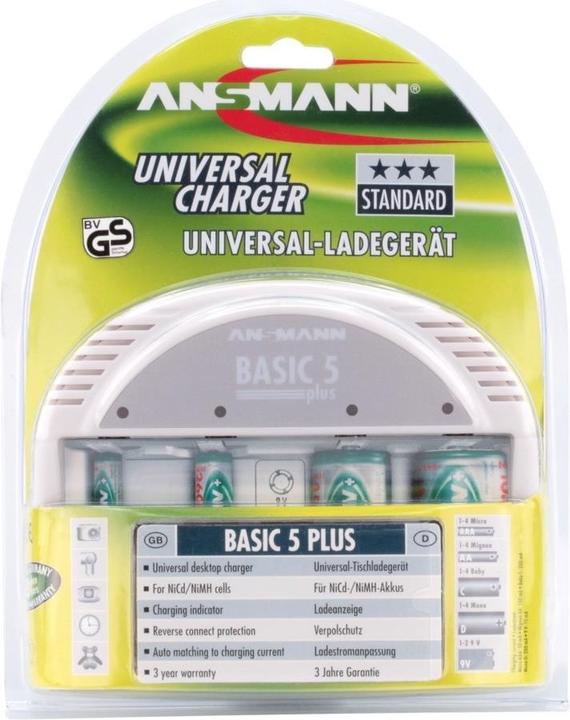 Produktbild Ansmann Basic 5 Plus (4 Stk., 9V Block, Ladegerät ohne Akku)