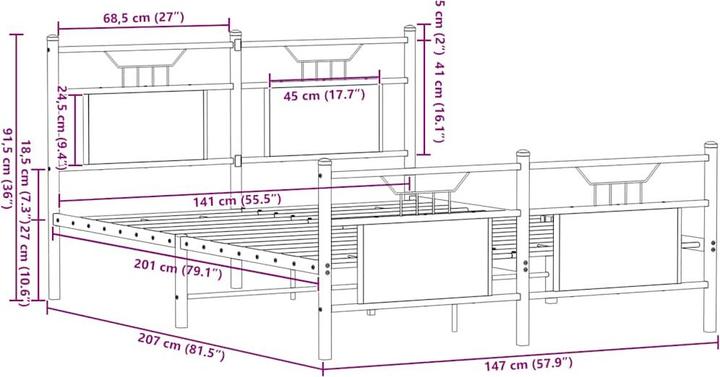 Image du produit vidaXL Bettgestell (140 x 200 cm)