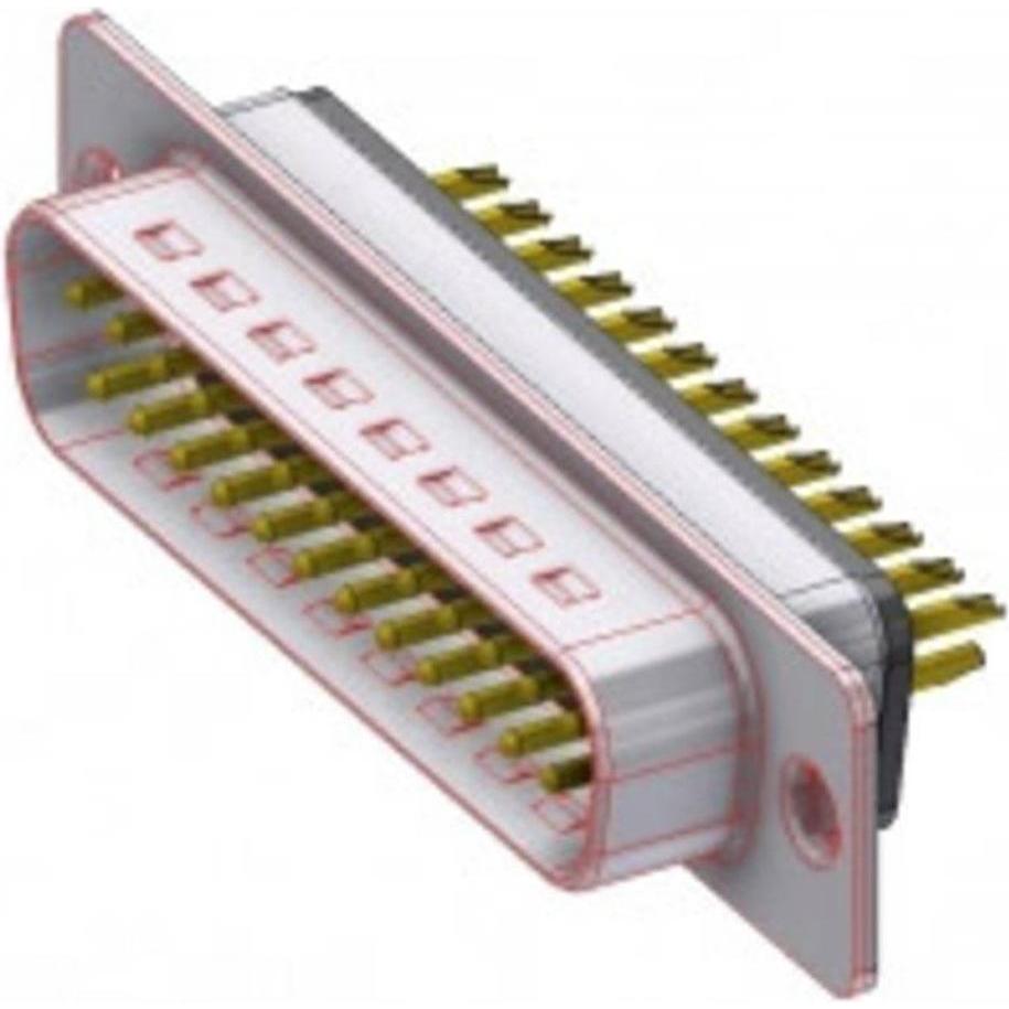 Deltron Connectors D25PZ/2FP102 Connettore D-SUB 180° Numero di poli (num): 25 Tazza a saldare, Cavo + Spina elettrica, Nero