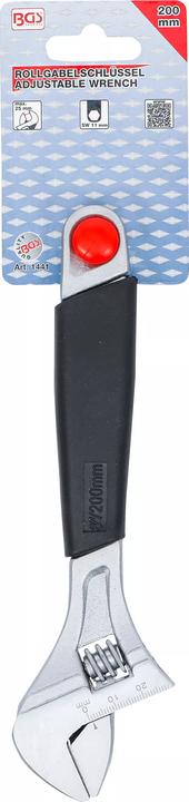Actual product image BGS Adjustable Wrench with soft Rubber Handle max. 25 mm (26 mm)