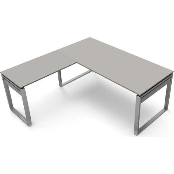 Kerkmann, Schreibtisch, Schreibtisch Form5 180 Bügel-Gestell 180x80x68-82cm / Anbau 100x60cm grafit