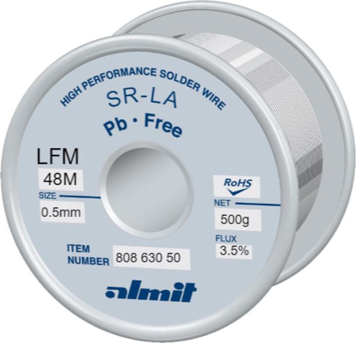 Almit Solder wire, SR-LA SUPER LFM-48-M, 0.5 mm, 500 g