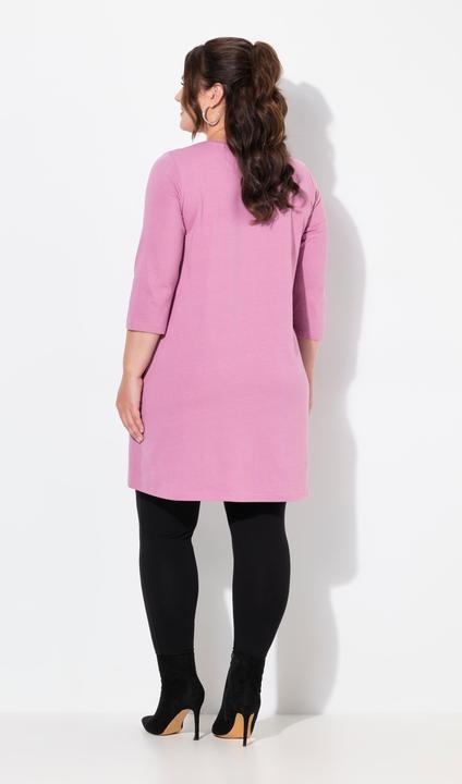 Produktbild Ulla Popken Longshirt, Zierbänder, A-Linie, V-Ausschnitt, 3/4-Arm (56)