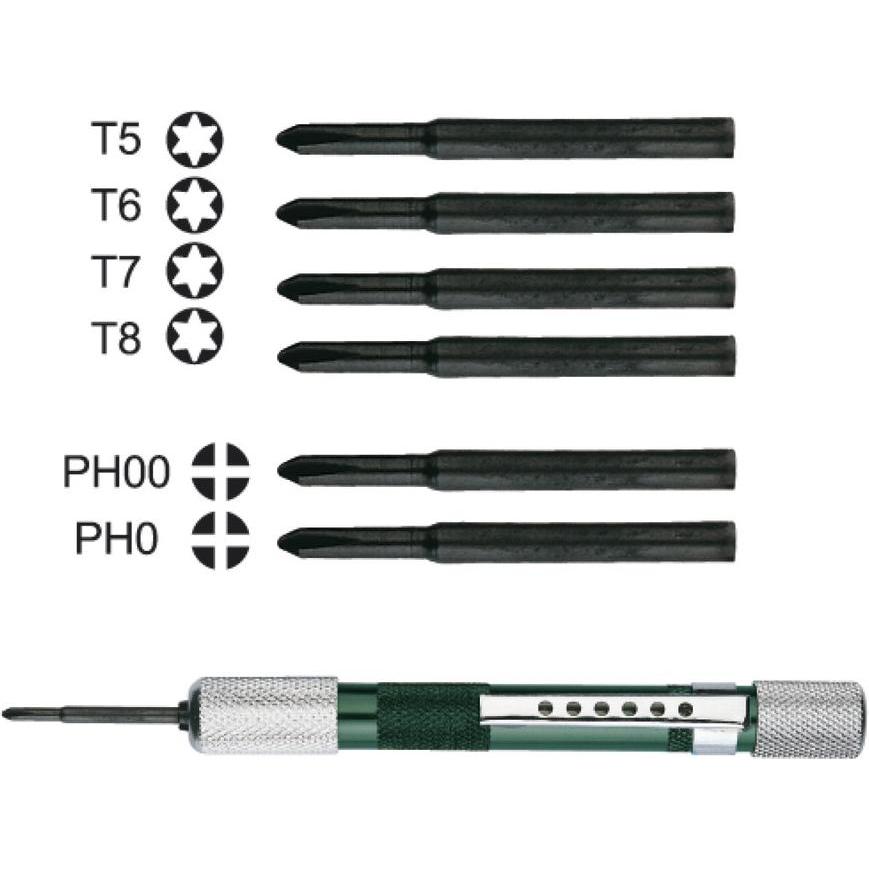 SATA, Cacciavite, Set di cacciaviti Mini 6 pezzi con lame intercambiabili (Pin-torx)