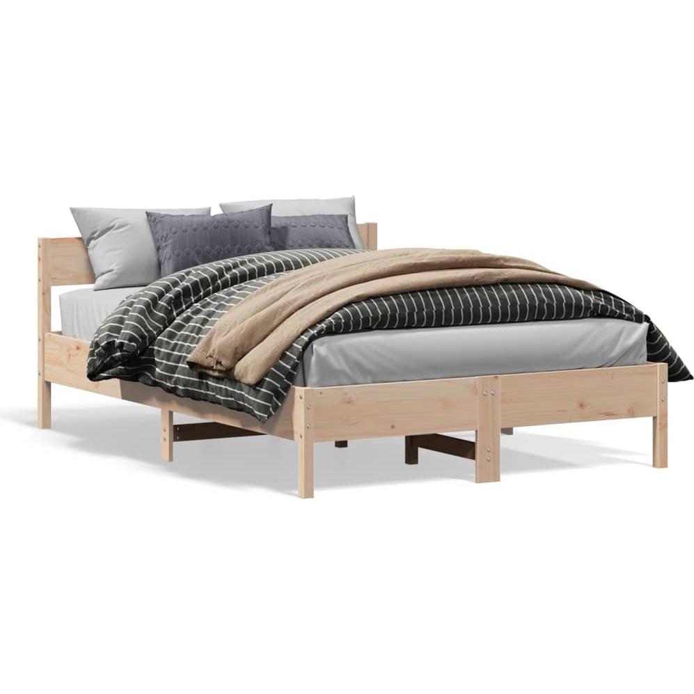 VidaXL, Bett, Bett mit Kopfteil Kiefer (150 x 200 cm)