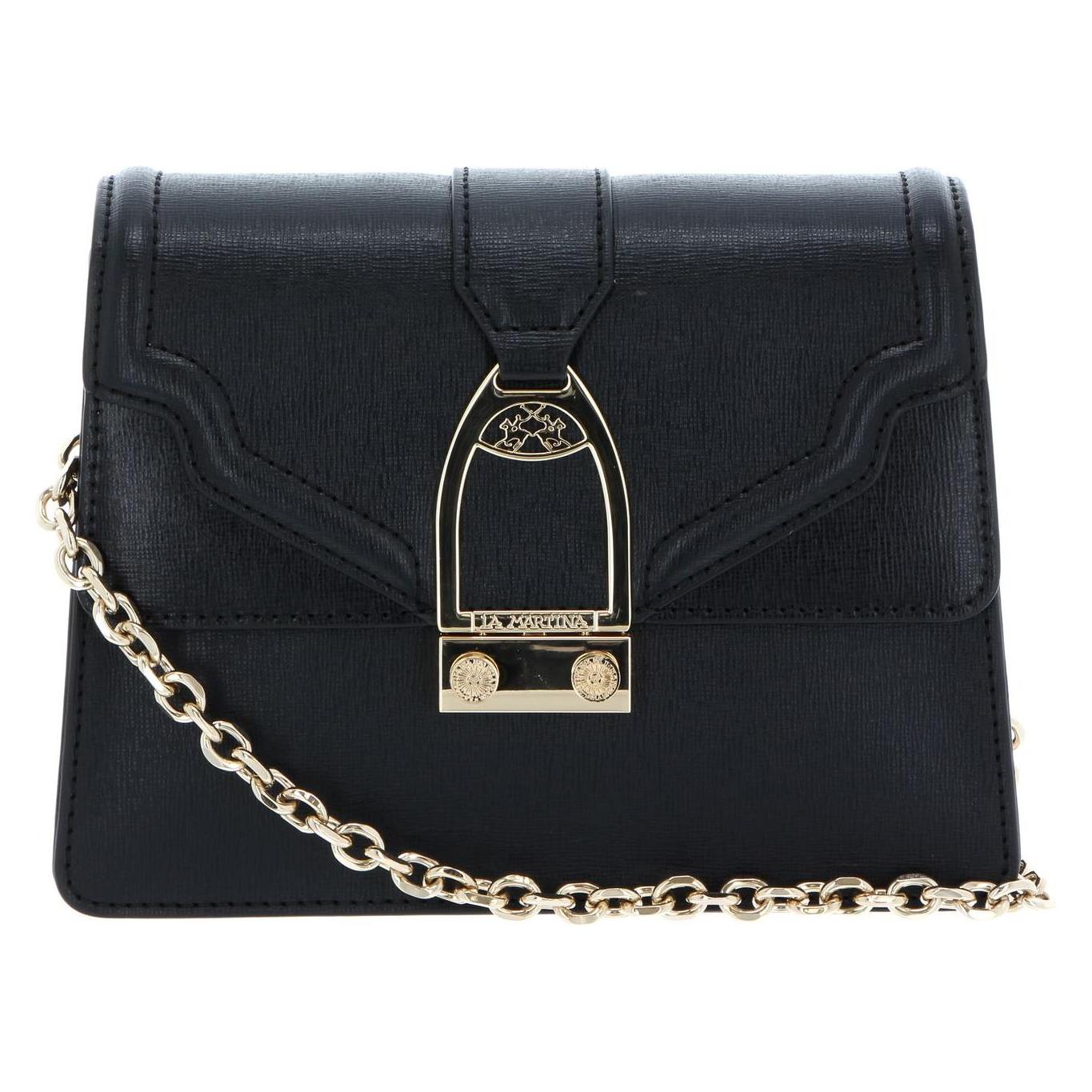 La Martina, Damen, Handtasche, Portena Shoulder Bag, Schwarz