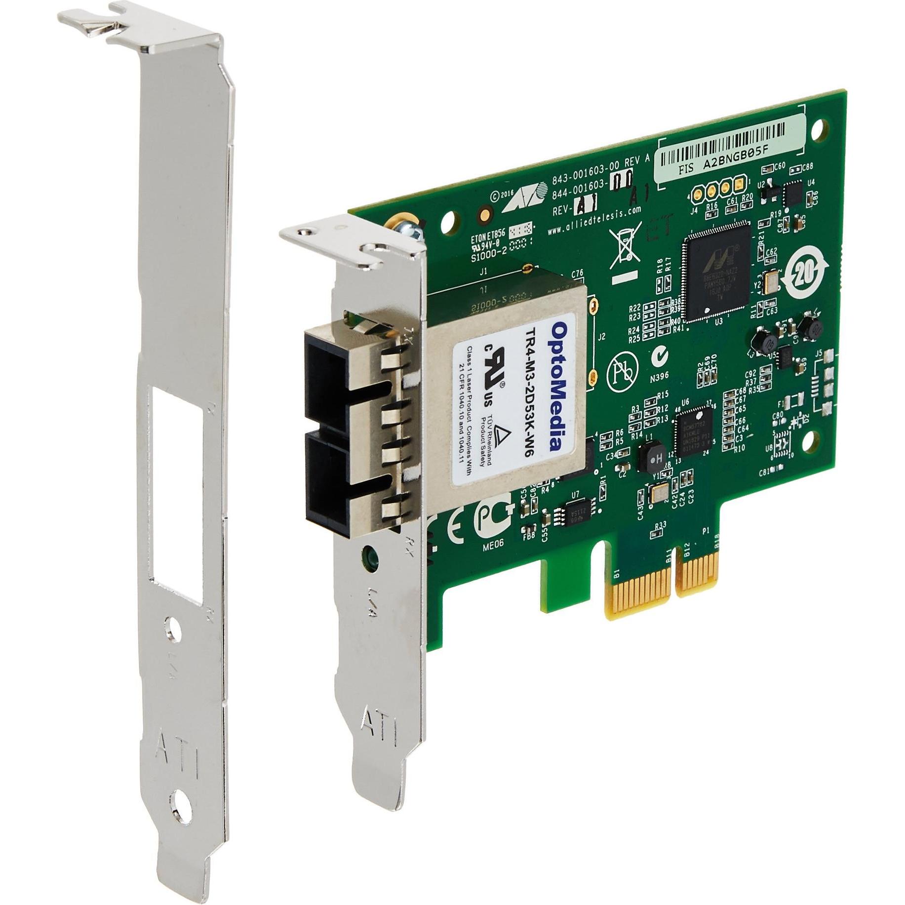 Thumbnail - Allied Telesis ALLIED Gig PCI-Express Fiber Adapter Card WoL SC connector (Mini PCI Express), Netzwerkkarte, Grün