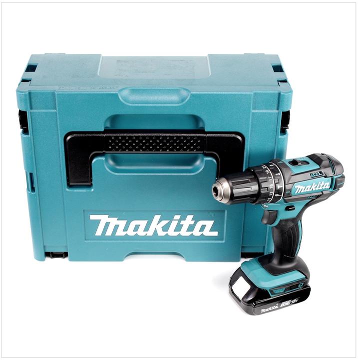 Productafbeelding Makita DHP 482 Y1J Accu klopboormachine 18 V 62 Nm + 1x accu 1,5 Ah + Makpac - zonder oplader