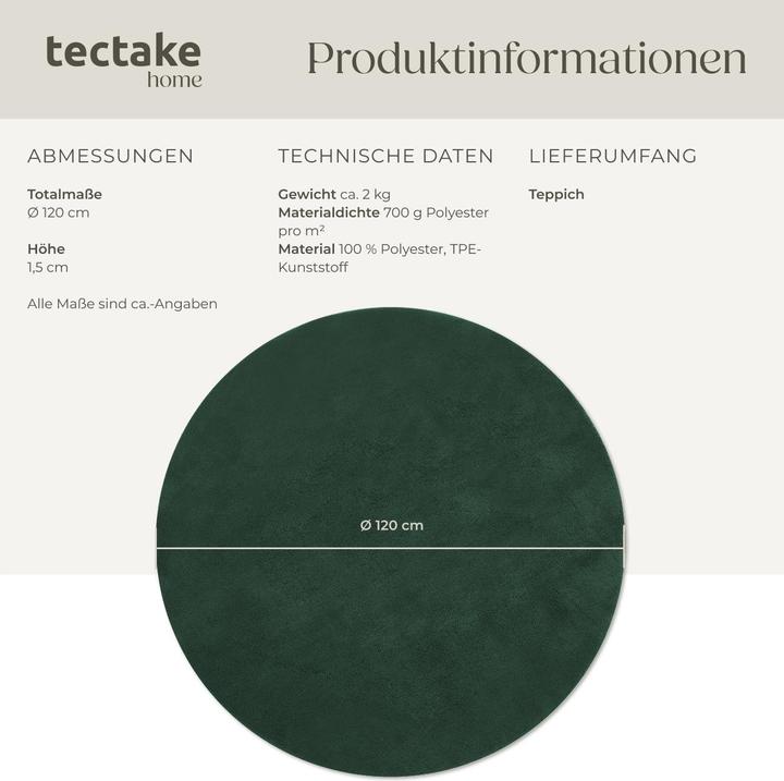 Image du produit tectake tapis à poils ras Soft Zone (120 x 120 cm)