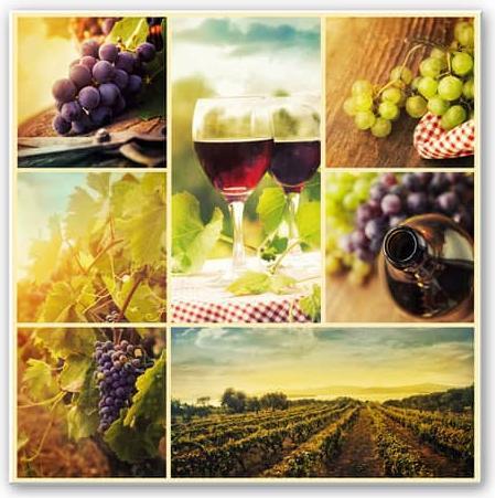 Produktbild Trenddeko Wein Collage - quadratisch (30 x 30 cm)