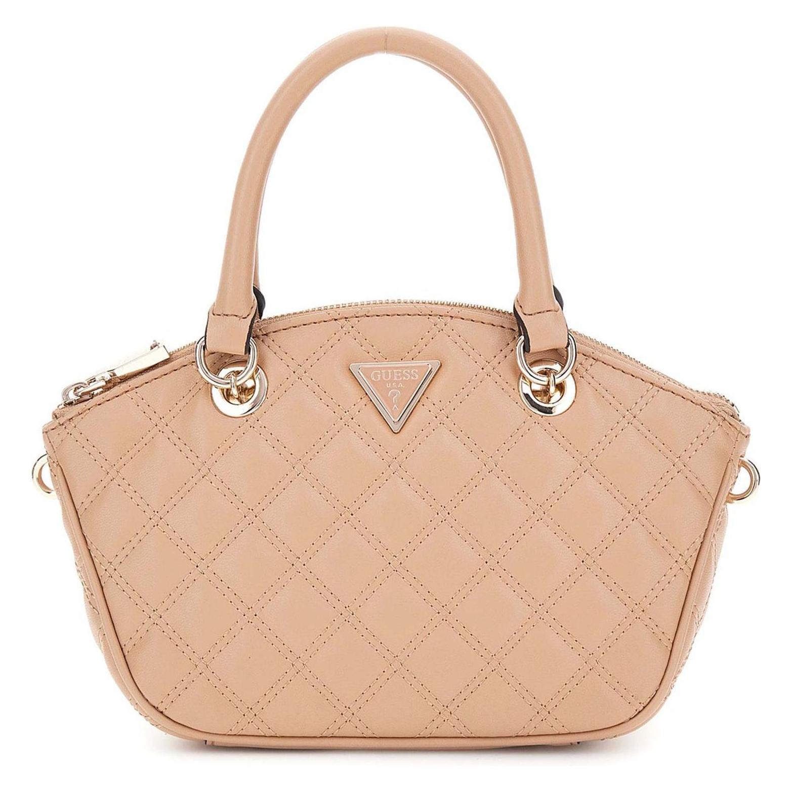 Guess, Damen, Handtasche, Schoudertas Handtas Giully Mini Satchel Beige Lichtbruin, Braun, Beige