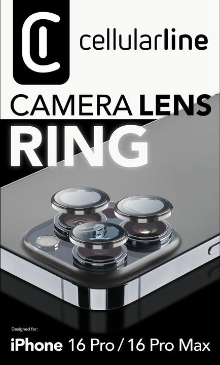 Produktbild Cellularline Camera Lens Ring (1 Stk., Apple iPhone 16 Pro, Apple iPhone 16 Pro Max)