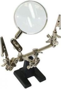 Immagine prodotto Goobay Aiuto per saldare / Terza mano con lente d'ingrandimento 2,5x (Terza mano)