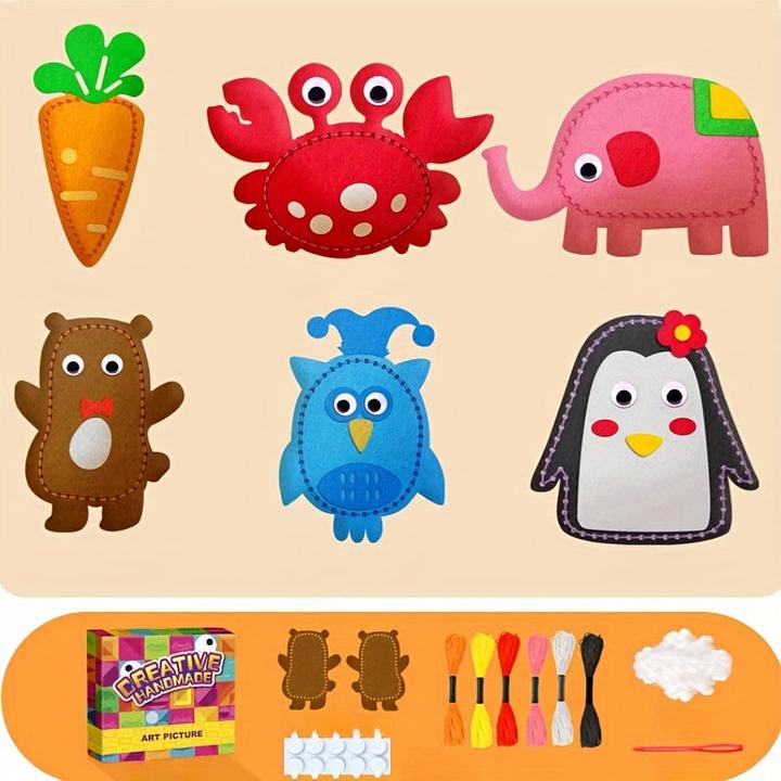 Activity Board DIY-Bastelset für Kinder - 6teiliges, buntes Nähset für kreative, handgemachte Projekte und