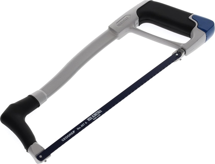 Actual product image Gedore Hacksaw, bi-metal saw blade No. 407 A, lightweight die-cast aluminium, silver/black/blue