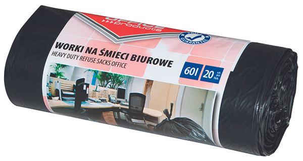 Produktbild Office Products Büro-müllsäcke, stark (ldpe), 60 l, 20 stück, schwarz (20 x, 60 l)