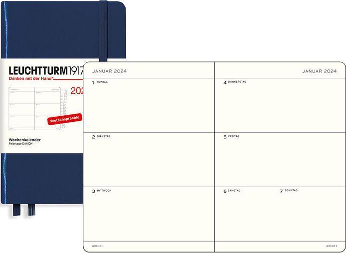 Produktbild Leuchtturm1917 Agenda Pocket (A6, 1 Woche / 2 Seiten)