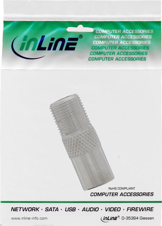 Actual product image InLine ® Coaxial adapter, IEC plug (antenna) to F jack (Plugs and connectors)