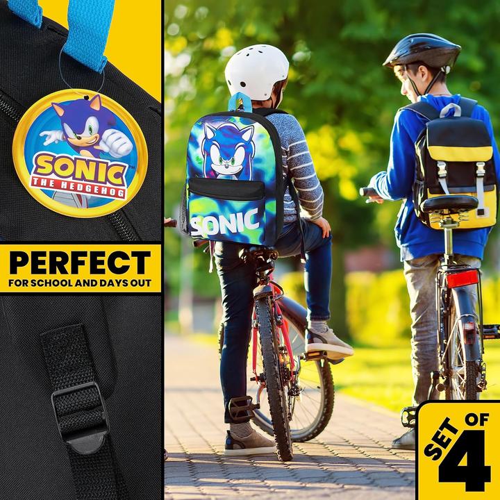 Produktbild Sonic The Hedgehog 4-teiliges Schulrucksack-Set für Kinder