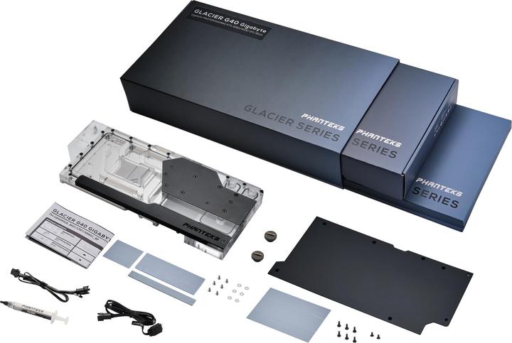 Immagine prodotto Phanteks Blocco acqua Glacier G40 RTX 4080/90 con piastra posteriore per Gigabyte, D-RGB - nero