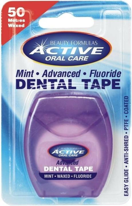 Beauty Formulas Active Oral Care - Dental Tape Waxed Mint Tape With Fluoride 50 Metres (50 m)