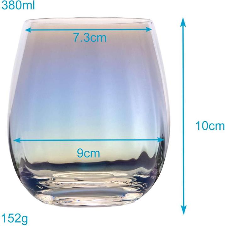 Actual product image Intirilife Drinking glass with rainbow shimmer and wave shape 380 ml (0.38 l, 1x)