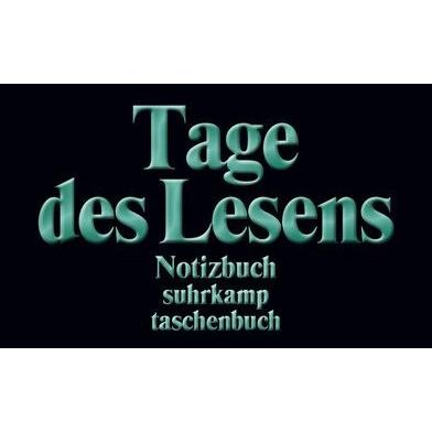 Suhrkamp, Heft + Block, Notizbuch taschenbuch. Tage des Lesens (Blanko, Harter Einband)
