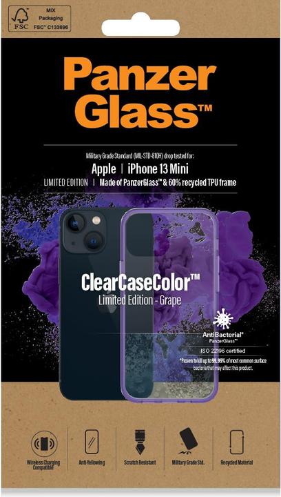 Actual product image PanzerGlass Clear Case Grape (Apple iPhone 13 mini)