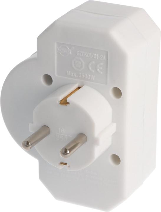Actual product image Novidarte Multi-plug 3-in-1 with CH & Schuko (CEE 7/7, 2x)